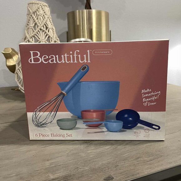 NEW 6Pc Beautiful by Drew Kitchen Baking Set-Blue-Kitchenware - Picture 2 of 5